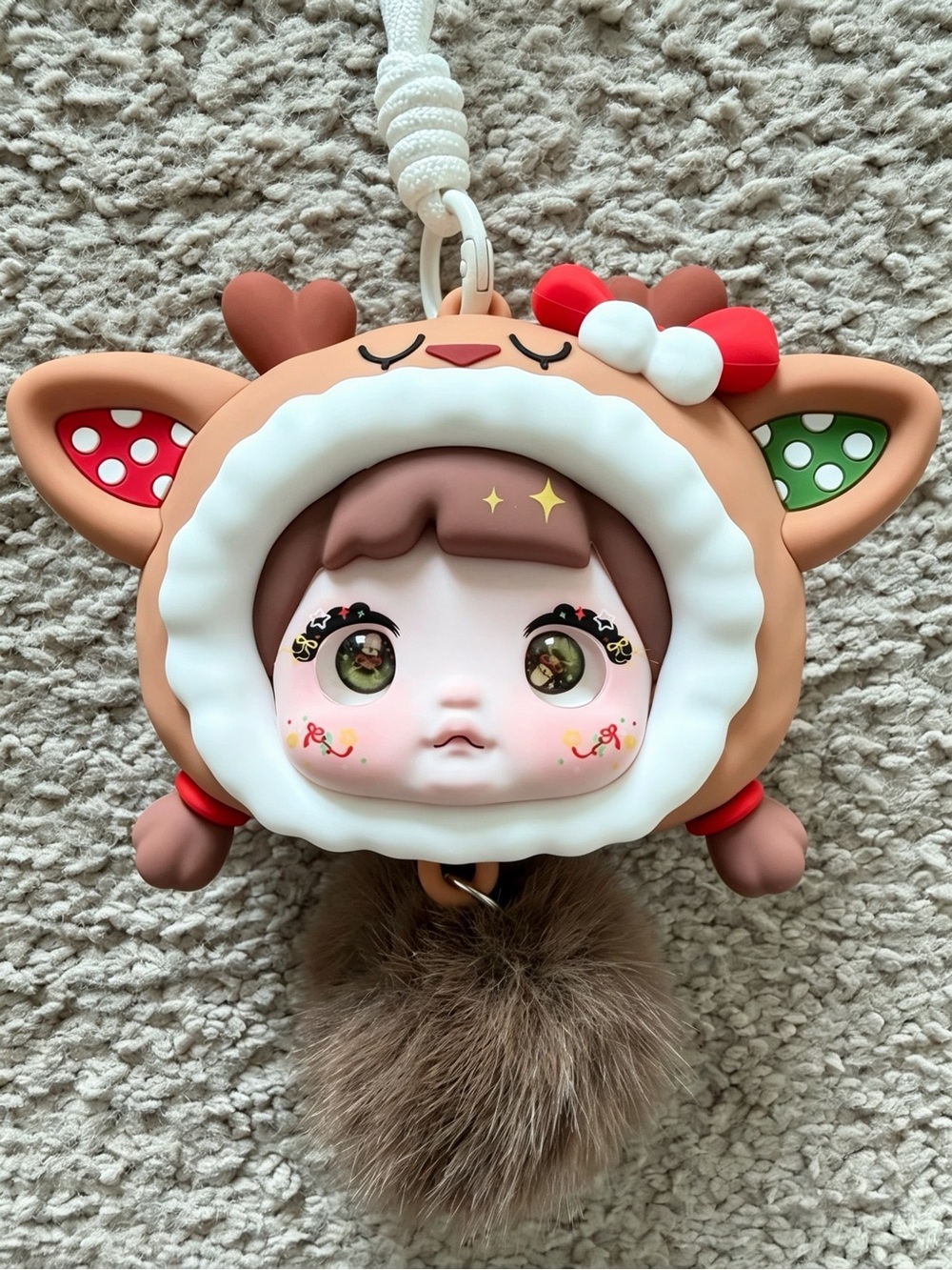 Nommi Christmas Capsule Reindeer Silicone Earphone Case | Pom‑pom Bag Keychain